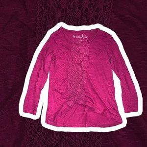 2/$12 High low crochet top freestyle size 5